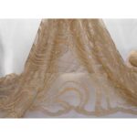 Tulle Floccato Glitter Disegno F - al Metro - Nudo Floccato Nudo Glitter Oro