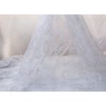Tulle Floccato Glitter Disegno G - al Metro - Bianco Floccato Bianco Glitter Argento