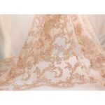 Tulle Floccato Glitter Disegno G - al Metro - Nudo Floccato Nudo Glitter Bronzo