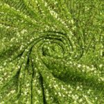 Tessuto Paillettes su Tulle Elastico - al Metro - Verde Primavera Paillettes Verde Chiaro