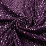 Tessuto Paillettes su Tulle Elastico - al Metro - Viola Paillettes Viola