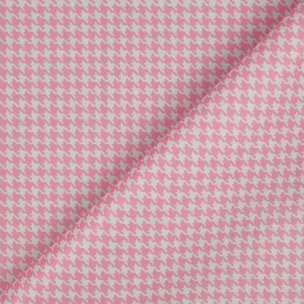 Pannolenci Fantasia Pied de Poule - Stampa Digitale - al Metro - Rosa Baby - Mezzo Metro