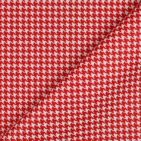 Pannolenci Fantasia Pied de Poule - Stampa Digitale - al Metro - Rosso - Mezzo Metro
