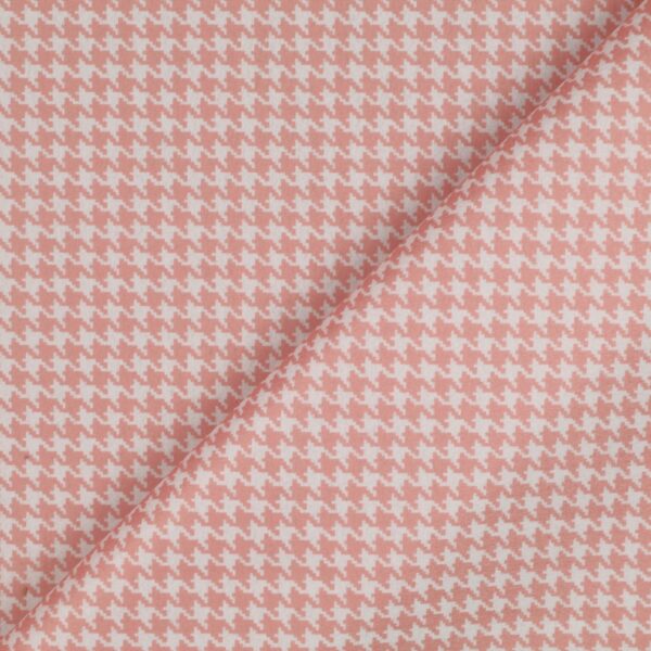 Pannolenci Fantasia Pied de Poule - Stampa Digitale - al Metro - Rosa Antico - Mezzo Metro