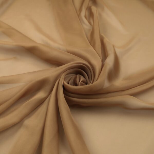 Tessuto Chiffon Mano Seta (Monobava) Debacato - al Metro - Cammello