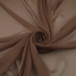Tessuto Chiffon Mano Seta (Monobava) Debacato - al Metro - Marrone Cedro