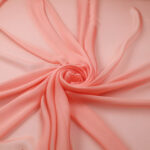 Tessuto Chiffon Mano Seta (Monobava) Debacato - al Metro - Pesca