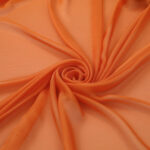 Tessuto Chiffon Mano Seta (Monobava) Debacato - al Metro - Arancio