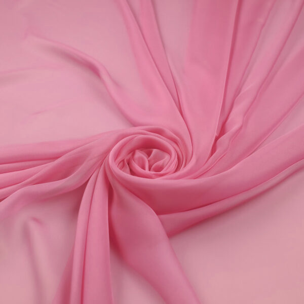 Tessuto Chiffon Mano Seta (Monobava) Debacato - al Metro - Rosa Forte