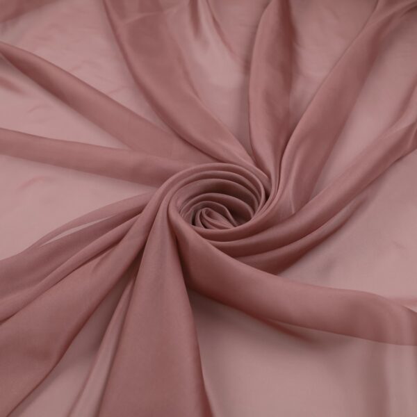Tessuto Chiffon Mano Seta (Monobava) Debacato - al Metro - Rosa Deserto