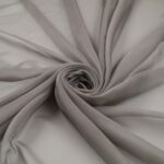 Tessuto Chiffon Mano Seta (Monobava) Debacato - al Metro - Grigio Piombo
