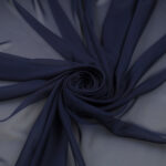 Tessuto Chiffon Mano Seta (Monobava) Debacato - al Metro - Blu Navy