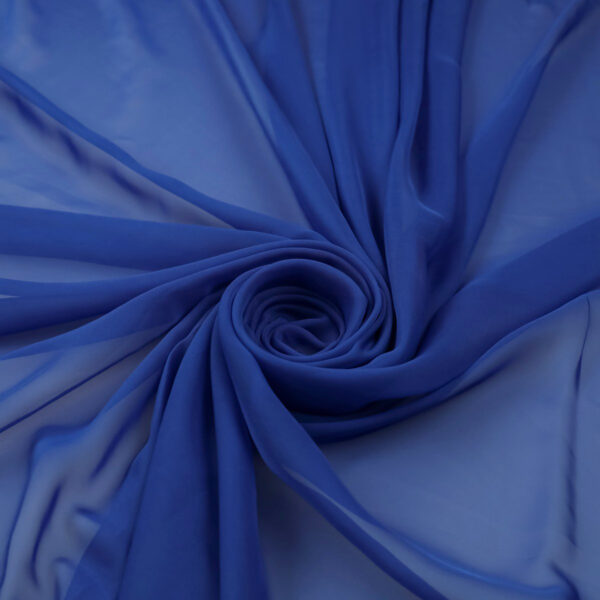 Tessuto Chiffon Mano Seta (Monobava) Debacato - al Metro - Blu Cina