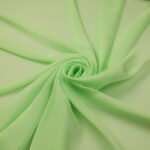 Tessuto Chiffon Mano Seta (Monobava) Debacato - al Metro - Verde Chiaro