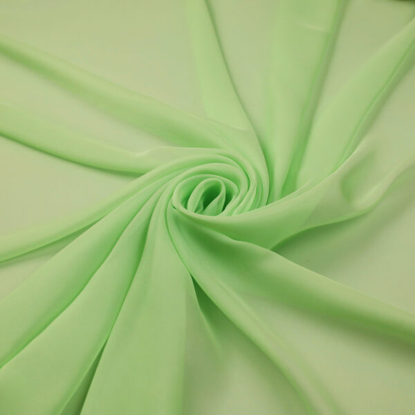 Tessuto Chiffon Mano Seta (Monobava) Debacato - al Metro - Verde Chiaro