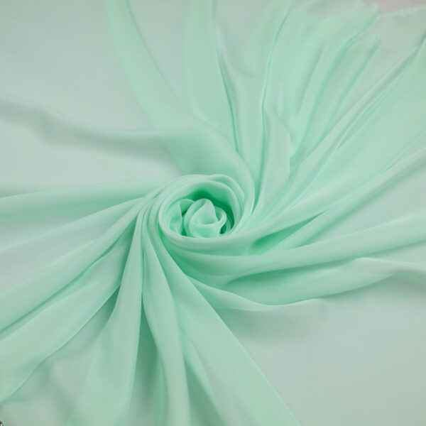 Tessuto Chiffon Mano Seta (Monobava) Debacato - al Metro - Tiffany Chiaro
