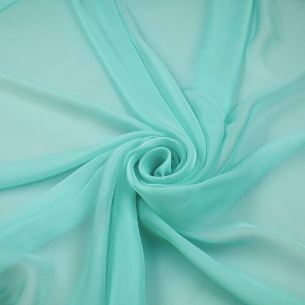 Tessuto Chiffon Mano Seta (Monobava) Debacato - al Metro - Tiffany