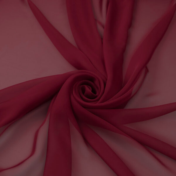 Tessuto Chiffon Mano Seta (Monobava) Debacato - al Metro - Rosso India