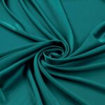 Tessuto Satin Mano Seta (Monobava) Debacato Liscio - al Metro - Petrolio Catena Verde