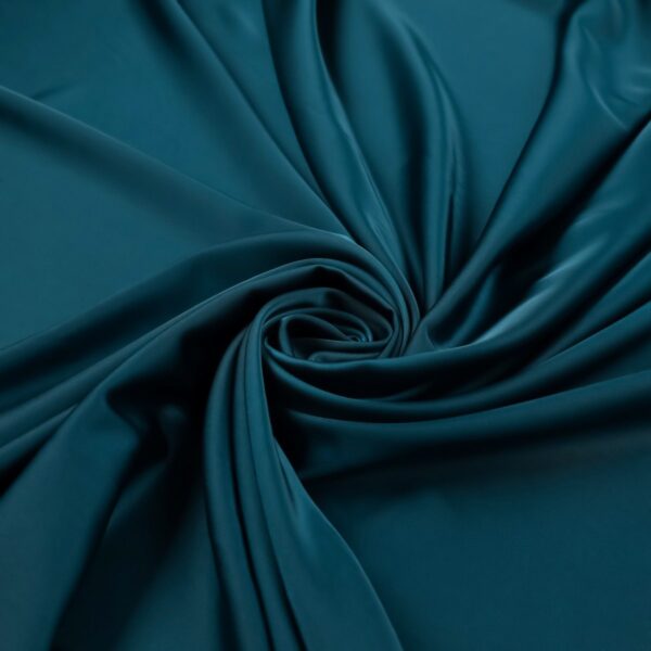 Tessuto Satin Mano Seta (Monobava) Debacato Liscio - al Metro - Blu Tampone