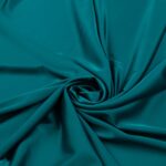 Tessuto Satin Mano Seta (Monobava) Debacato Liscio - al Metro - Petrolio Catena Blu
