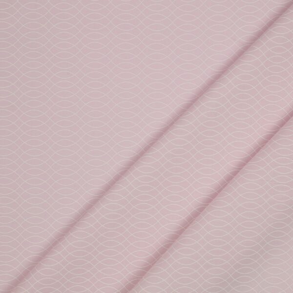 Tessuto Piquet di Cotone Stampato - Onde  - Rosa