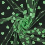 Tulle Floccato Glitter Cuore - al Metro - Verde