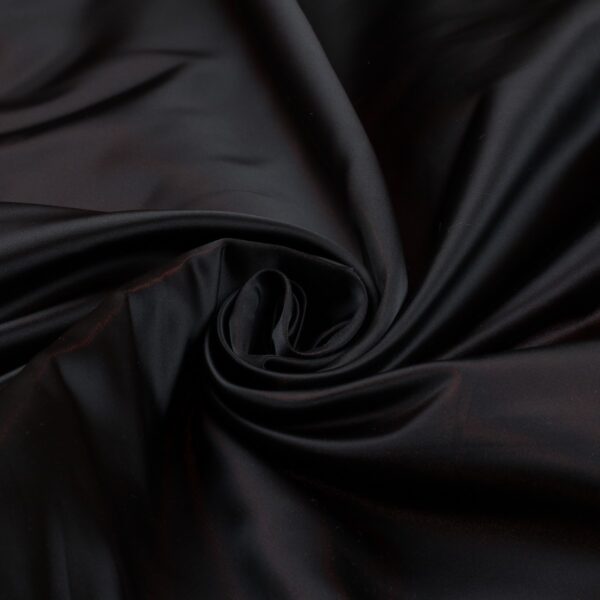 Tessuto Duchesse Regina Tabo Fissa - al Metro - Nero Riflesso Arancio