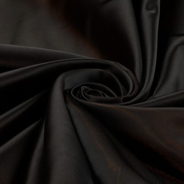 Tessuto Duchesse Regina Tabo Fissa - al Metro - Nero Riflesso Bronzo