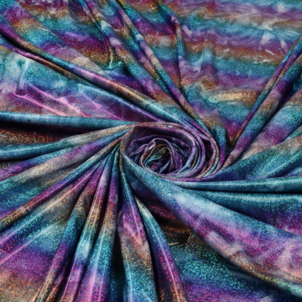 Lycra Fantasia Arcobaleno Iridescente - al Metro - Blu Royal