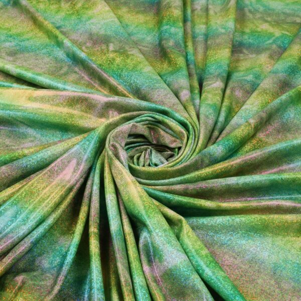 Lycra Fantasia Arcobaleno Iridescente - al Metro - Verde Chiaro
