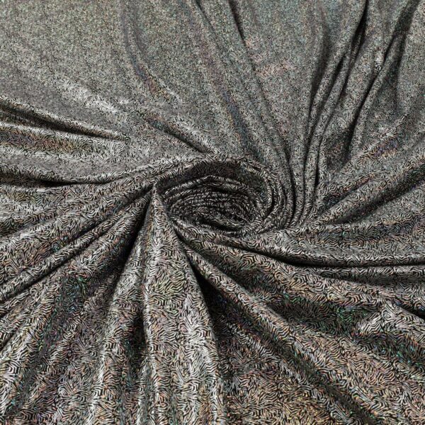 Lycra Fantasia Prismatic - al Metro - Nero Iridescente Argento
