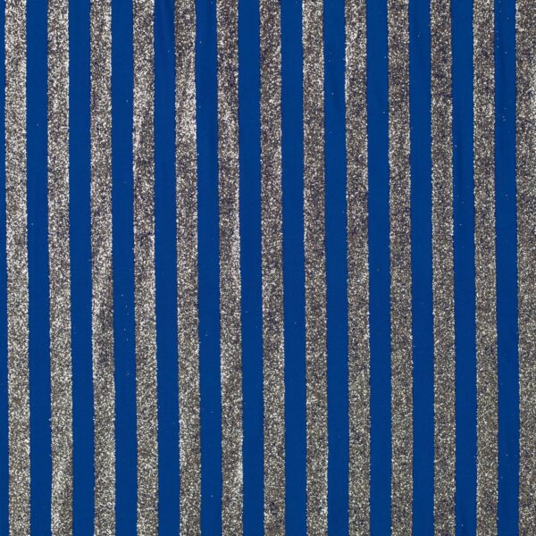 Lycra Fantasia Stars and Stripes Glitter - al Metro - Strisce Verticali Glitter fondo Blu