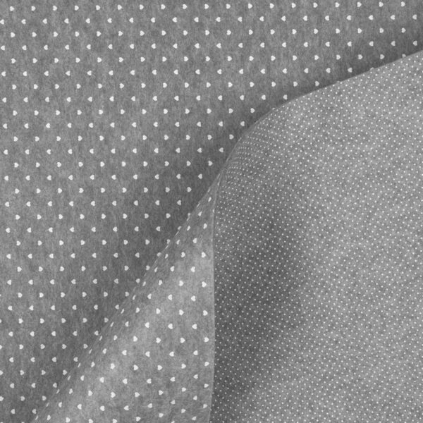 Feltro Modellabile 3mm Doppia Faccia Cuoricino/Punto Spillo - al Metro - Grigio Chiaro Melange