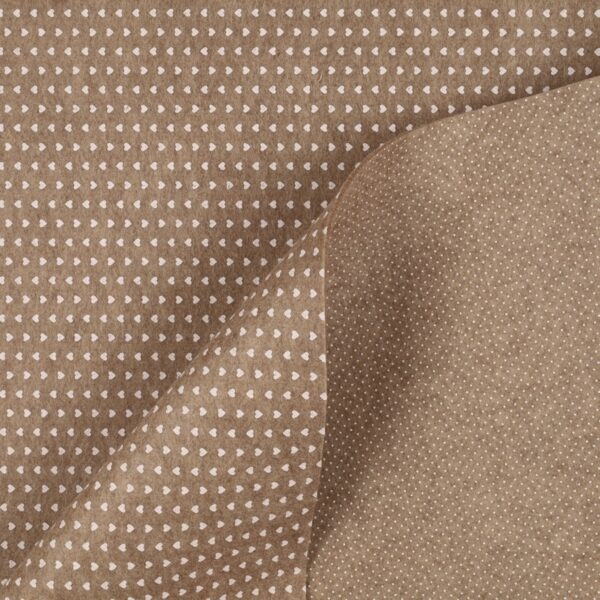 Feltro Modellabile 3mm Doppia Faccia Cuoricino/Punto Spillo - al Metro - Beige Melange