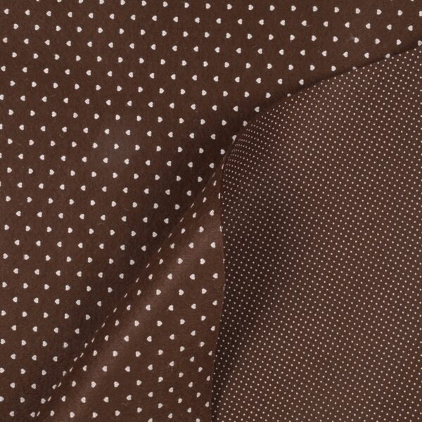 Feltro Modellabile 3mm Doppia Faccia Cuoricino/Punto Spillo - al Metro - Marrone