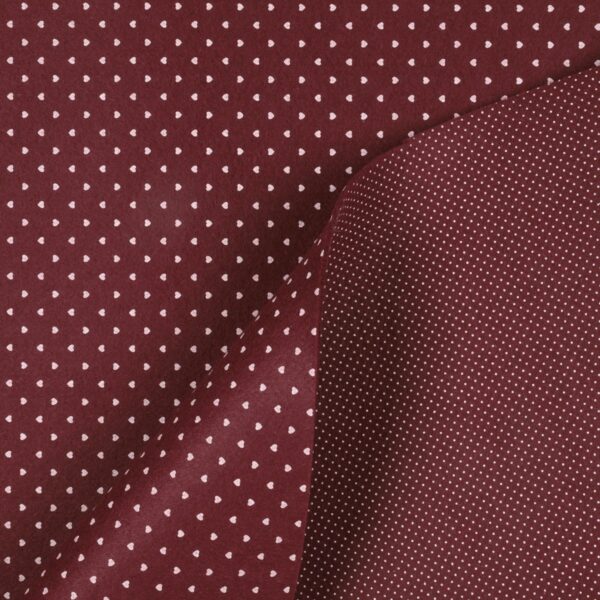 Feltro Modellabile 3mm Doppia Faccia Cuoricino/Punto Spillo - al Metro - Bordeaux