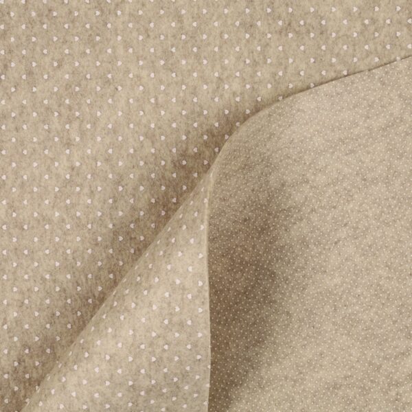 Feltro Modellabile 3mm Doppia Faccia Cuoricino/Punto Spillo - al Metro - Panna Melange