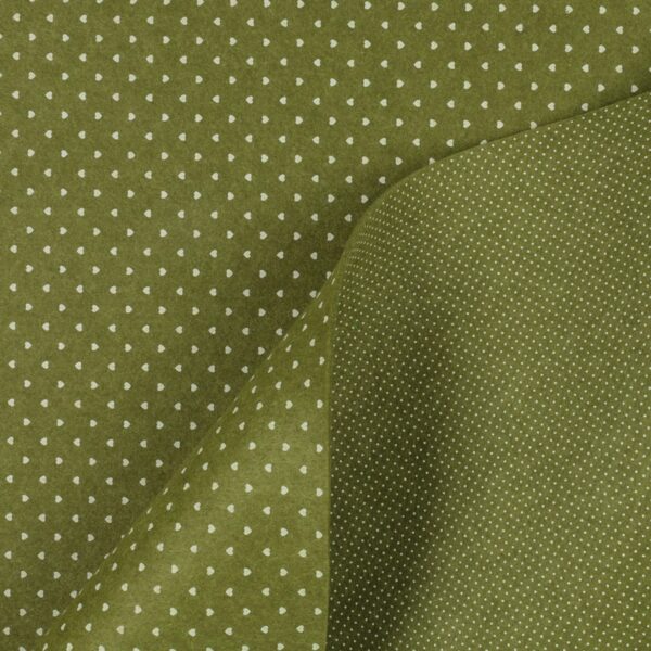 Feltro Modellabile 3mm Doppia Faccia Cuoricino/Punto Spillo - al Metro - Verde Muschio Melange
