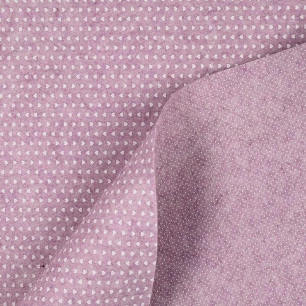 Feltro Modellabile 3mm Doppia Faccia Cuoricino/Punto Spillo - al Metro - Lilla Melange