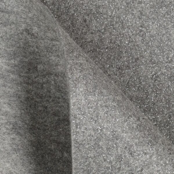 Feltro Modellabile 3mm Glitter Argento - al Metro - Grigio Chiaro