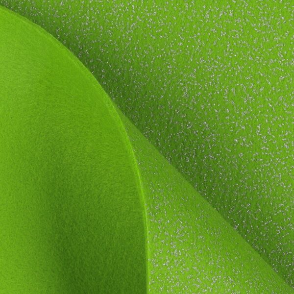 Feltro Modellabile 3mm Glitter Argento - al Metro - Verde Acido