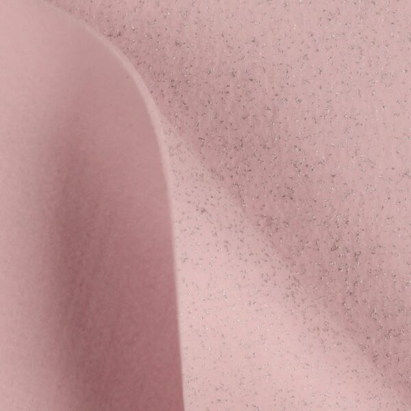 Feltro Modellabile 3mm Glitter Argento - al Metro - Rosa Baby