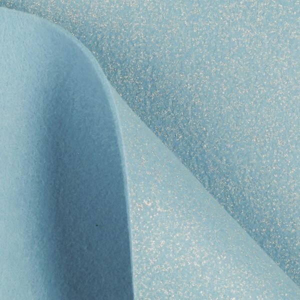 Feltro Modellabile 3mm Glitter Argento - al Metro - Celeste Chiaro