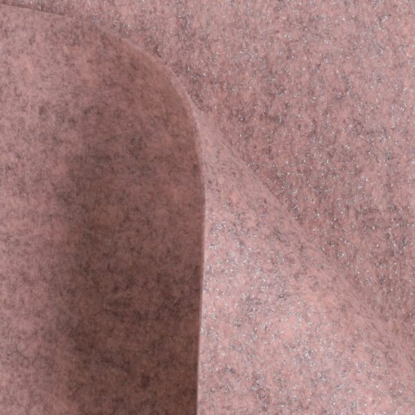 Feltro Modellabile 3mm Glitter Argento - al Metro - Rosa Antico Melange