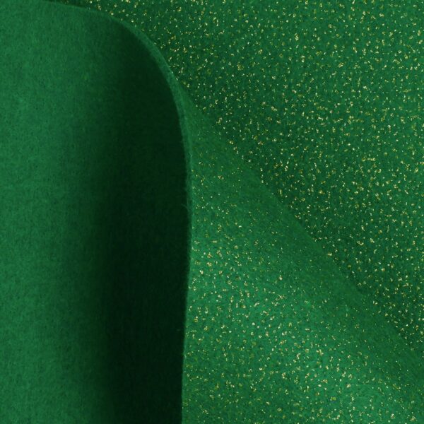 Feltro Modellabile 3mm Glitter Oro - al Metro - Verde Bandiera