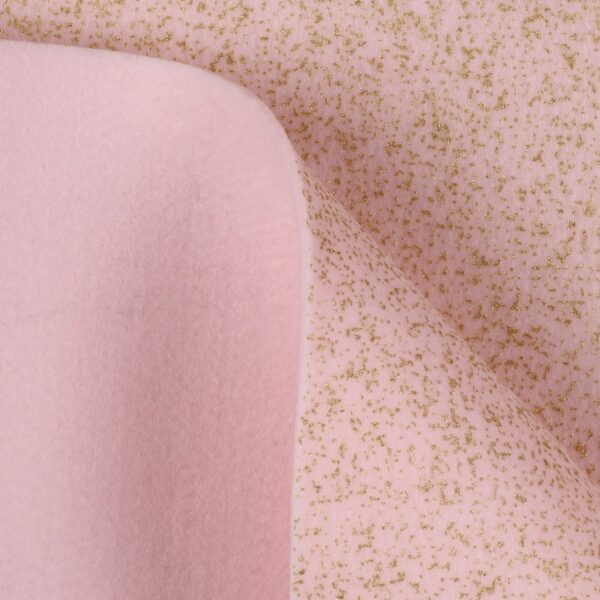 Feltro Modellabile 3mm Glitter Oro - al Metro - Rosa Baby