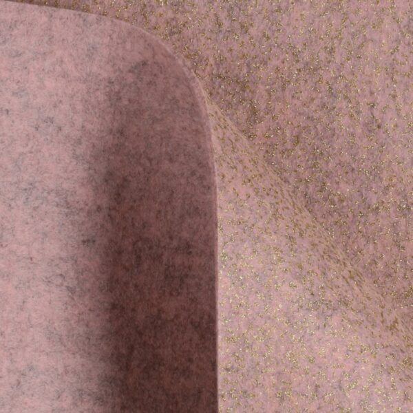 Feltro Modellabile 3mm Glitter Oro - al Metro - Rosa Antico Melange