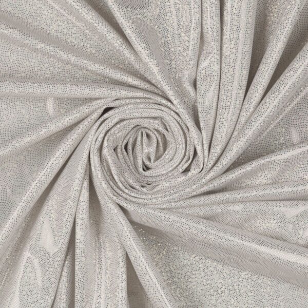 Lycra Fantasia Glitter Puntinato New - al Metro - Bianco Glitter Argento
