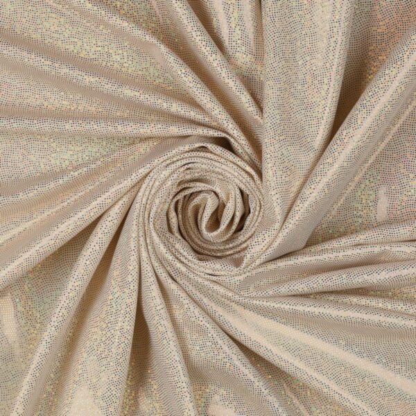 Lycra Fantasia Glitter Puntinato New - al Metro - Bianco Glitter Oro